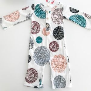 Cute Baby Swirl Planet Long-Sleeve Jumpsuit 3-6mo
